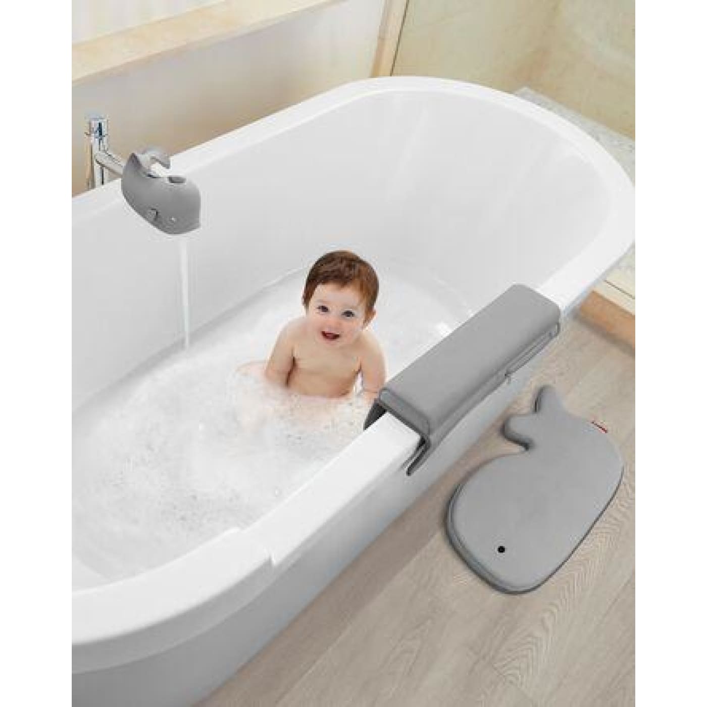 Skip Hop Soapster Moby Bathtime Essential Kit - Grey - BATHTIME & CHANGING - BATH TOYS/AIDS