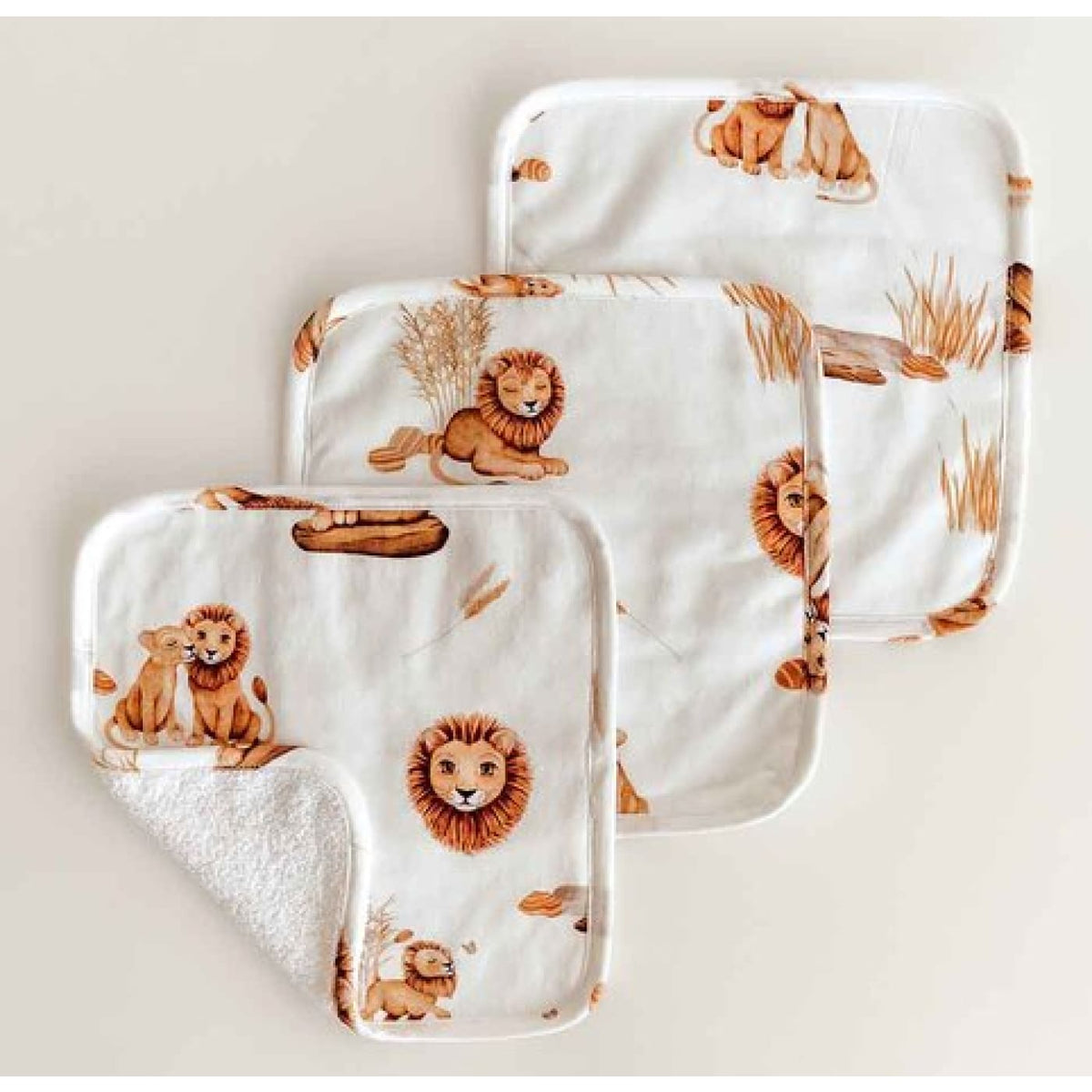 Snuggle Hunny Organic Wash Cloths - Lion - Lion - BATHTIME &amp; CHANGING - TOWELS/WASHERS