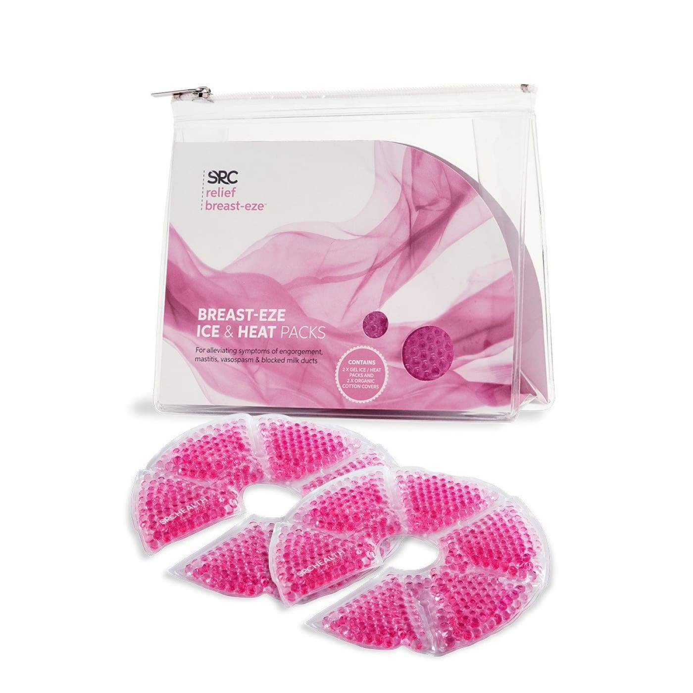 SRC Breast-Eze Ice & Heat Packs with Organic Gloves 2PK - NURSING & FEEDING - BREAST FEEDING AIDS/STORAGE