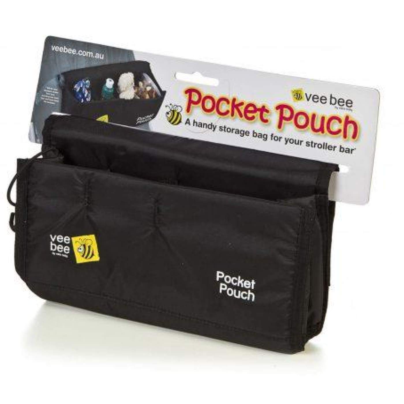 Veebee Pocket Pouch - Black - PRAMS & STROLLERS - PRAM ORGANISERS