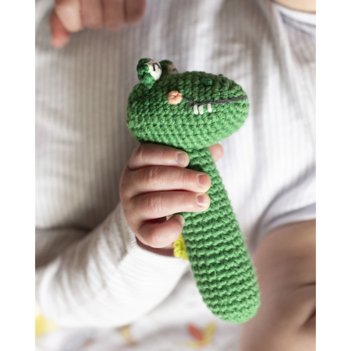WeeGoAmigo Crochet Rattle - Curious Croc - Crocodile - TOYS & PLAY - BLANKIES/COMFORTERS/RATTLES