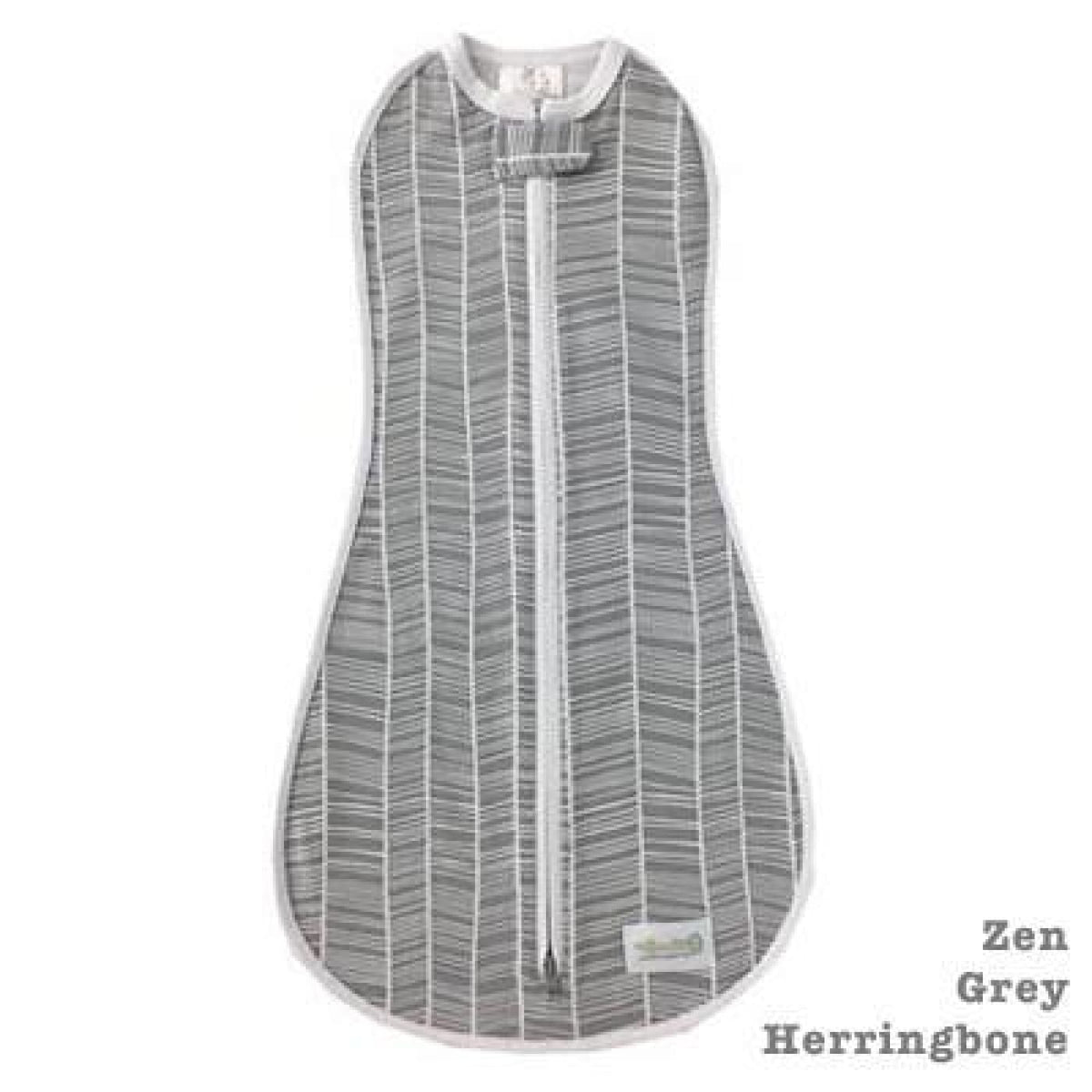 Woombie Original - Zen Grey Herringbone Big Baby 3-6M/6.5-9KG - NURSERY &amp; BEDTIME - SWADDLES/WRAPS