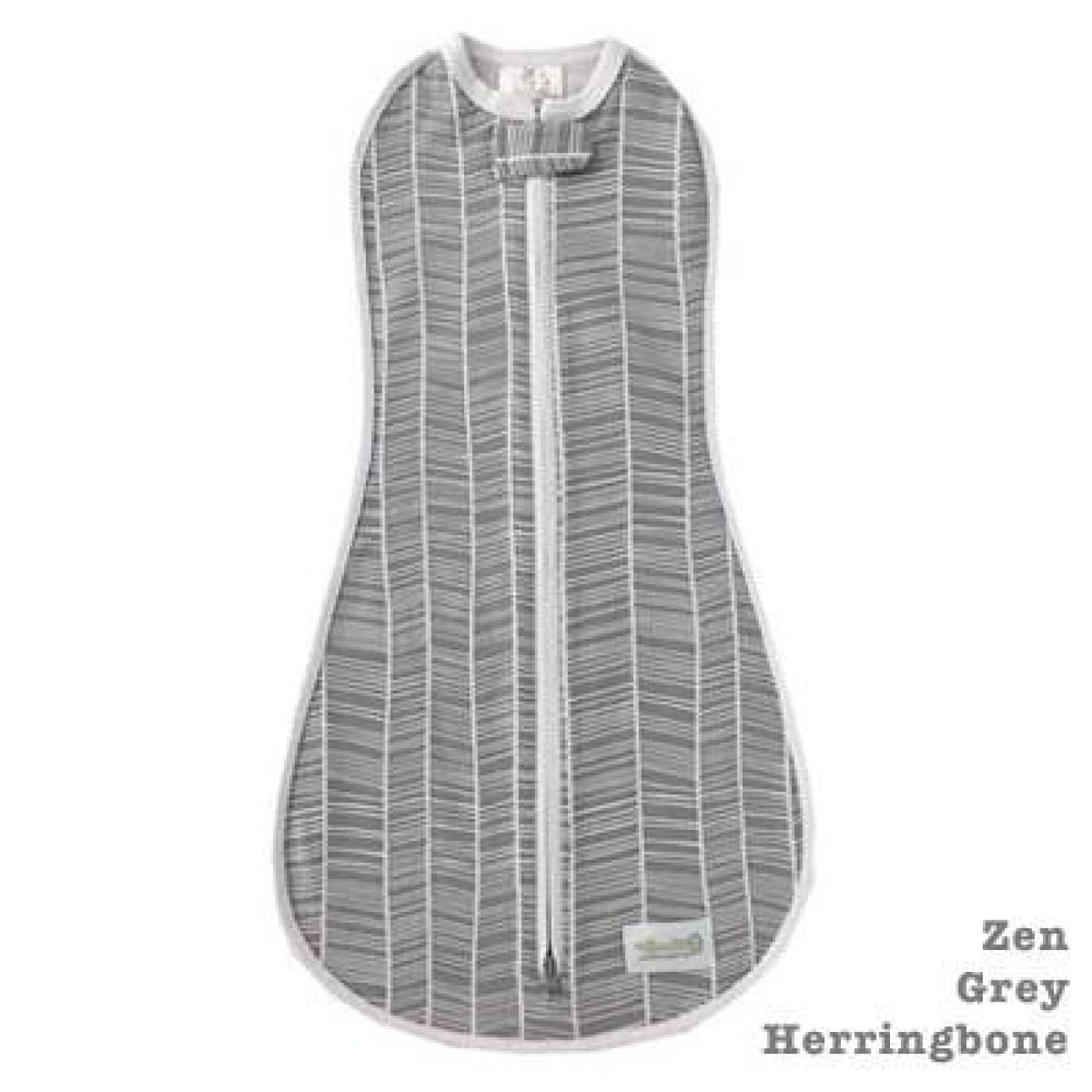 Woombie Original - Zen Grey Herringbone Big Baby 3-6M/6.5-9KG - NURSERY & BEDTIME - SWADDLES/WRAPS