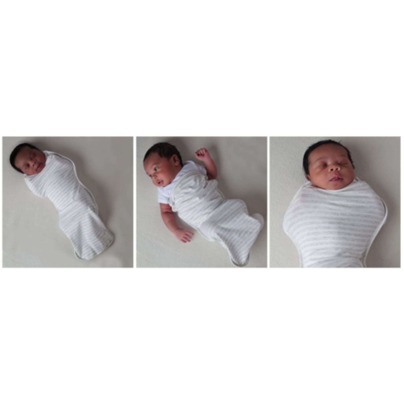 Woombie Swaddle Sock - Grey/White Stripe - NURSERY & BEDTIME - SWADDLES/WRAPS