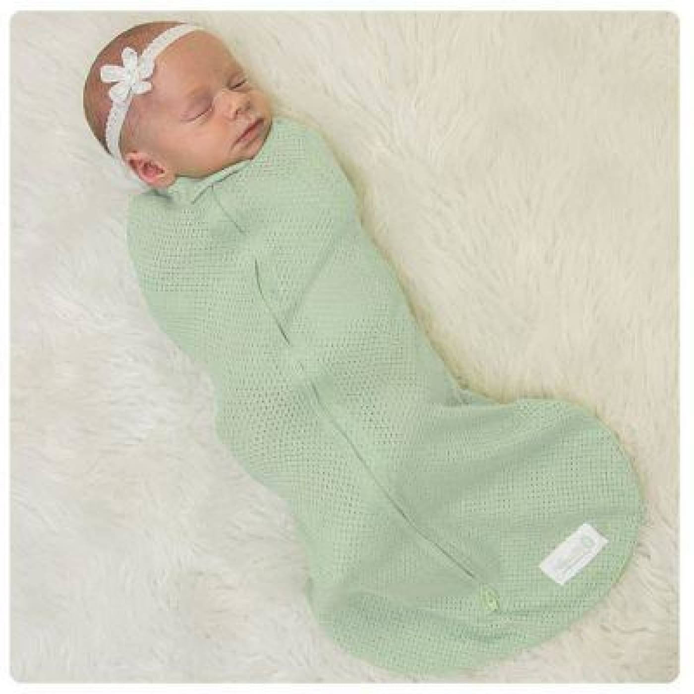 Woombie True Air Organic - Sleepy Blue Newborn 0-3M/2.5-6KG - NURSERY & BEDTIME - SWADDLES/WRAPS