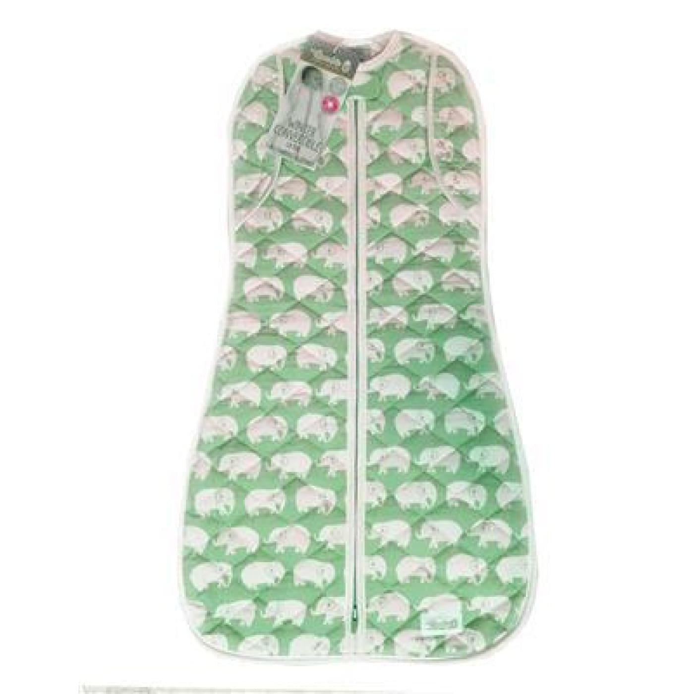 Woombie Winter Convertible - Green Elephant 1.8 TOG Big Baby 3-6M/6.5-9KG - NURSERY & BEDTIME - SWADDLES/WRAPS